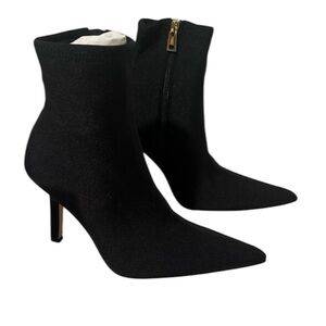 NEW NWT Good American Neoprene Pointed Toe Ankle Booties In Black Size 8.5